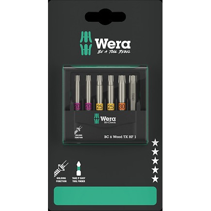 Wera Bit-Check 6 Wood TORX HF 1 SB