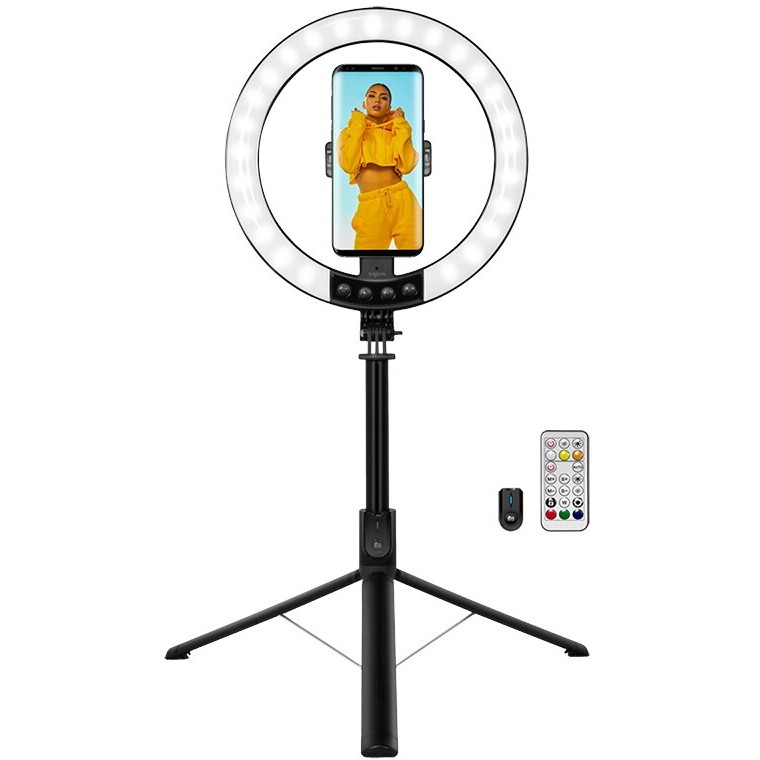 Logilink Smartphone-Ringlicht m.Selfie-Stick-Stativ.DM 20cm