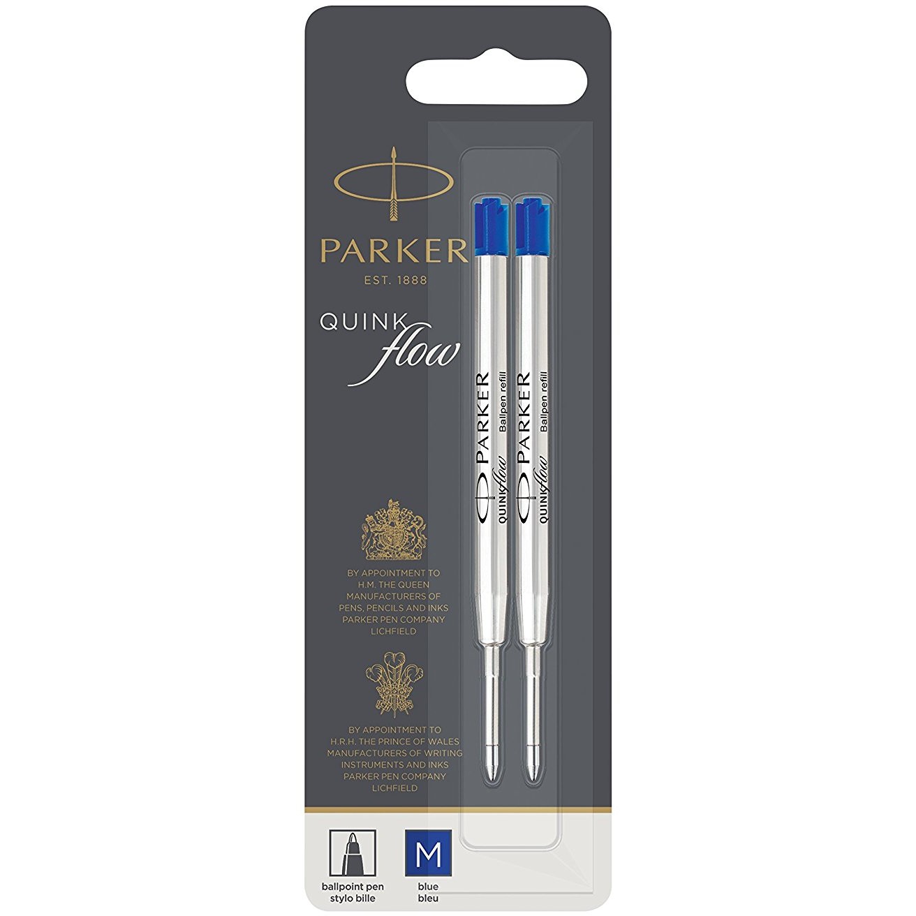 PARKER Kugelschreibermine QUINKflow 2er M Blau Blister