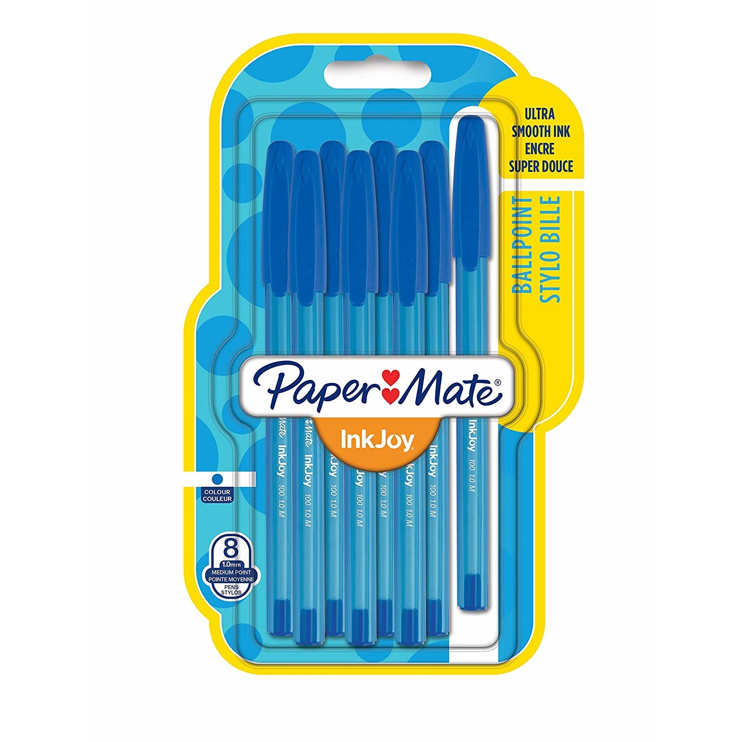 PAPER MATE Kugelschreiber InkJoy 100 Kappe 8St. M Blau