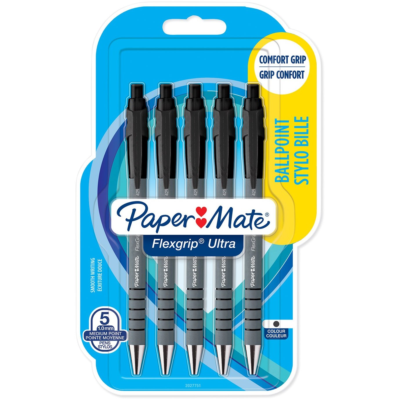 PAPER MATE Kugelschreiber Flexgrip Ultra RT M 5 Stk. schwarz