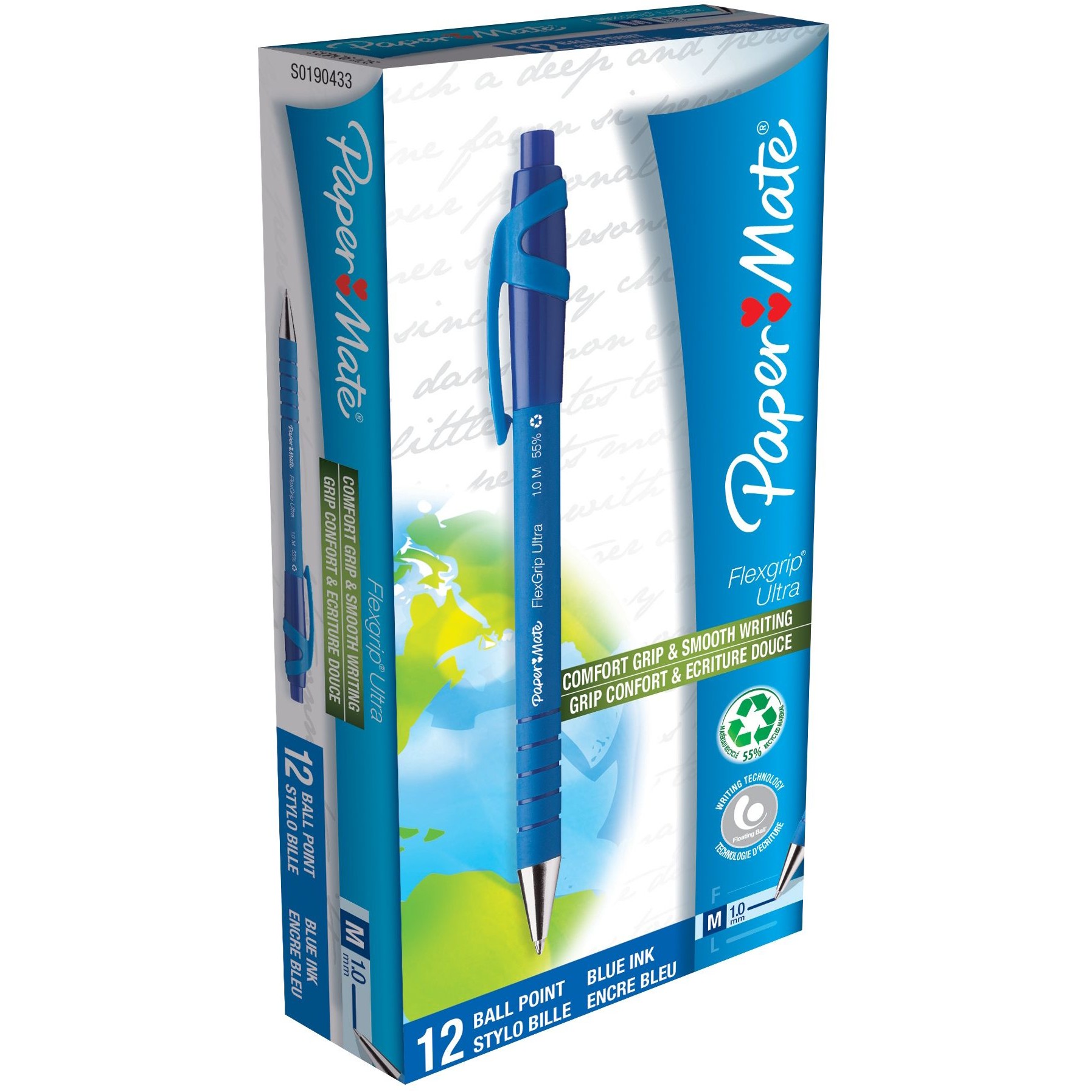 PAPER MATE Kugelschreiber Flexgrip Ultra RT M Blau 12 Stück