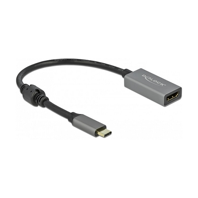 DELOCK Aktiver USB Type-C zu HDMI Adapter DP Alt Mode 4K 60Hz HDR