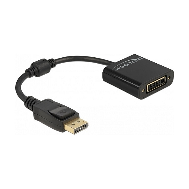 DELOCK Adapter DisplayPort 1.2 Stecker zu DVI Buchse 4K Passiv schwarz