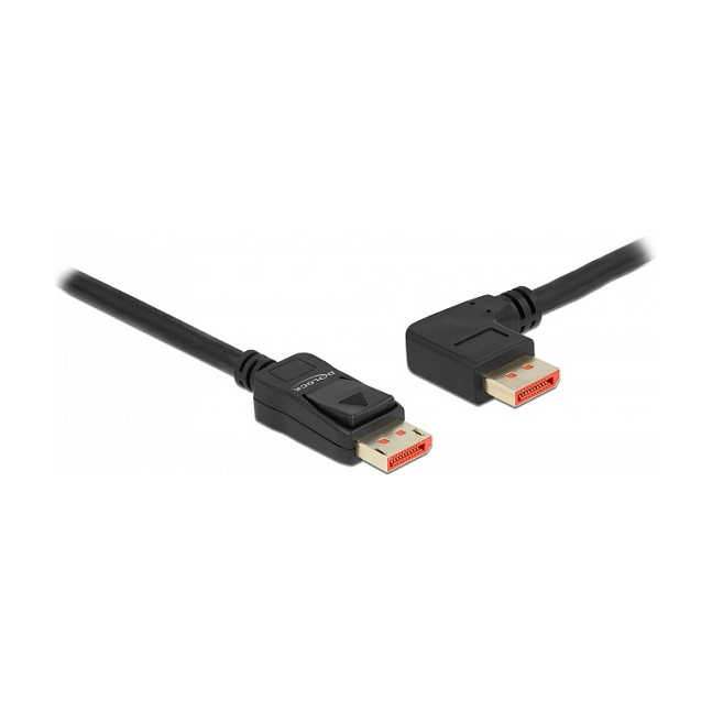 DELOCK DisplayPort Kabel Stecker gerade zu Stecker 90 links gewinkelt 8K 60 Hz 1 m