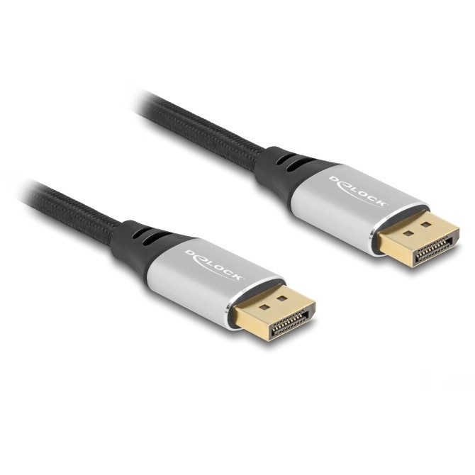DELOCK DisplayPort Kabel 16K 60 Hz 1m silber Metall