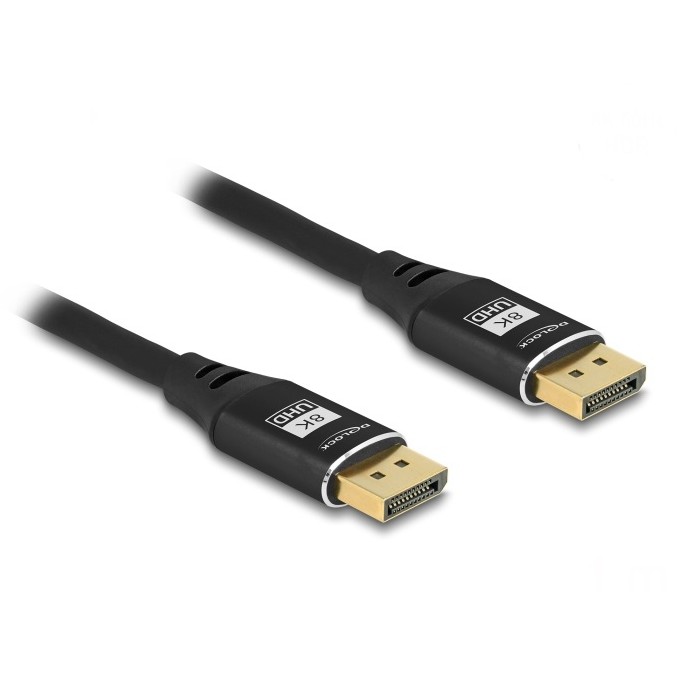 DELOCK DisplayPort Kabel 8K 60 Hz 3m schwarz Metall