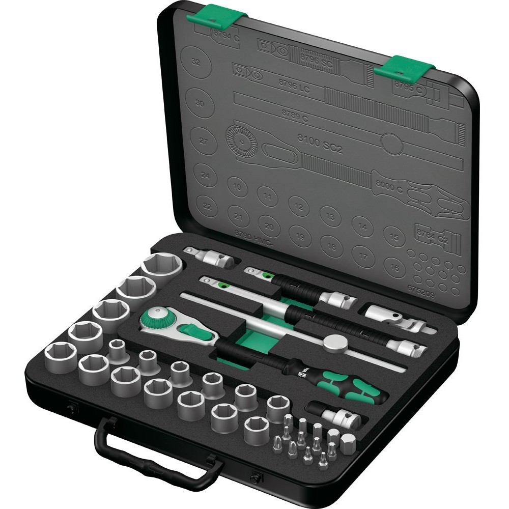 Wera 8100 SC 2 Zyklop Speed Knarrensatz 1/2 -Antrieb metr.