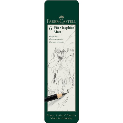 FABER-CASTELL Bleistift Pitt Graphite Matt 6er Etui
