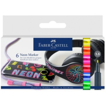 FABER-CASTELL Neon Marker 6er Kartonetui