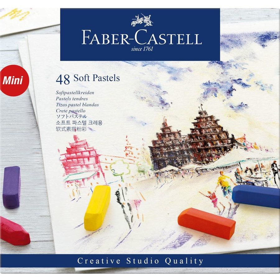 FABER-CASTELL Softpastellkreiden Mini 48er Kartonetui 3 Stk