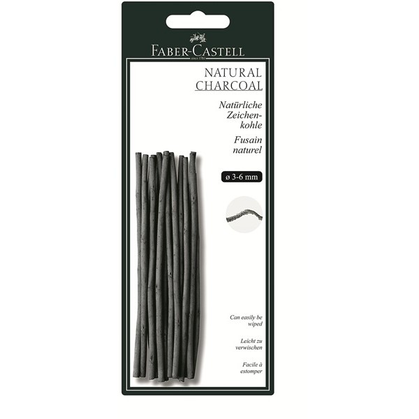 FABER-CASTELL Zeichenkohle natürlich Pitt 3-6mm BK