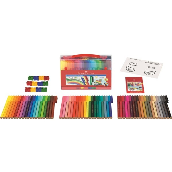 FABER-CASTELL Koffer Connector Filzstifte 60-teilig
