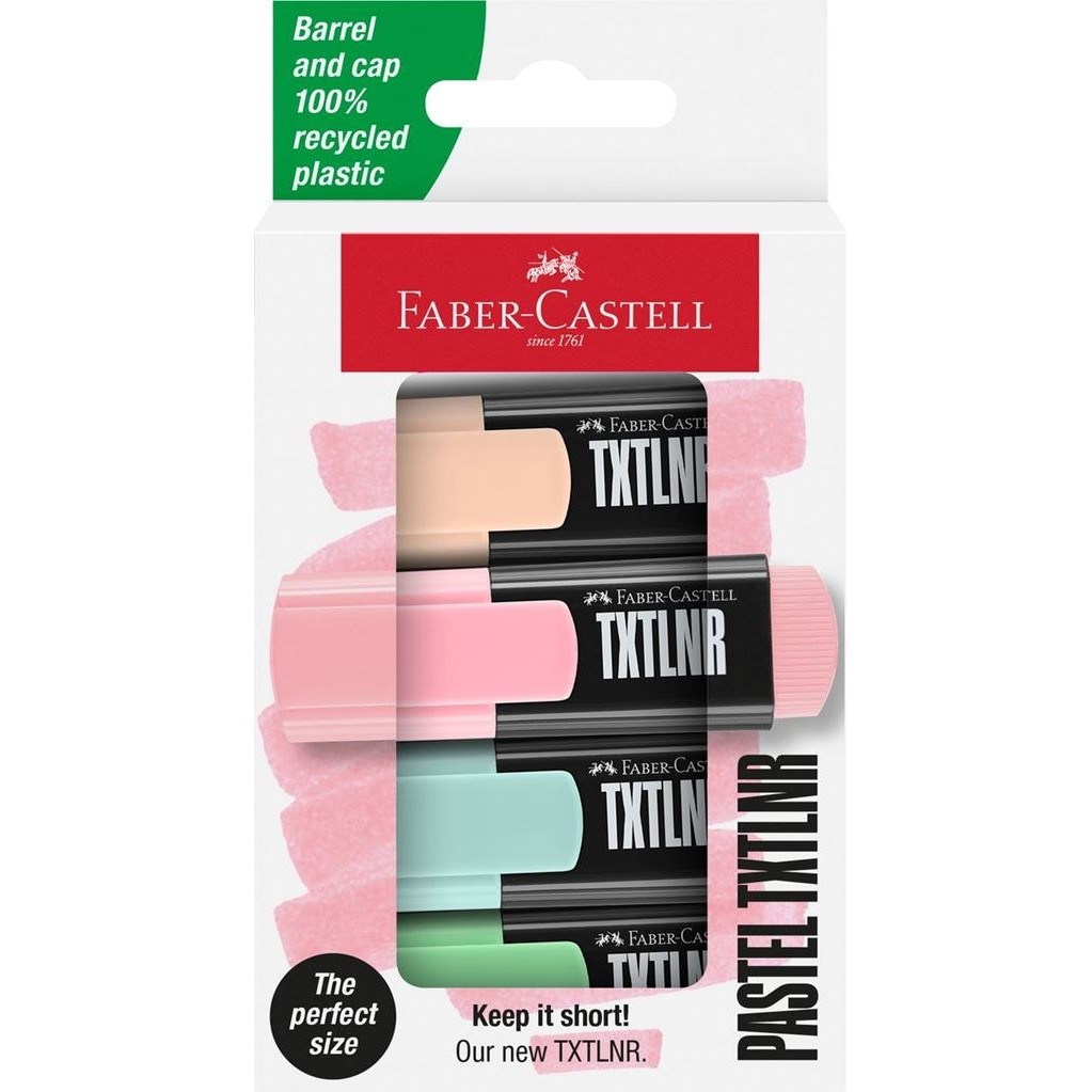 FABER-CASTELL Textmarker TXTLNR Pastell 4er Kartonetui