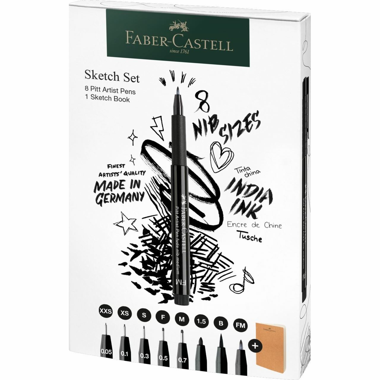 FABER-CASTELL Set Pitt Artist Pen + Sketchbook