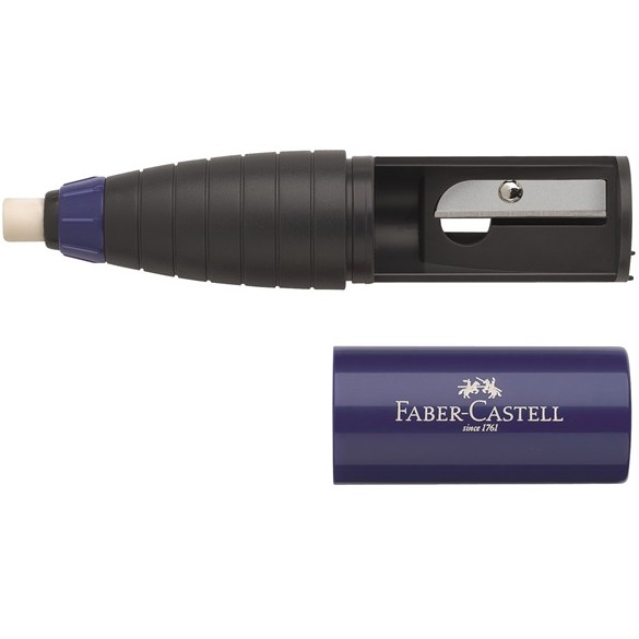 FABER-CASTELL Radierer Spitzer Kombi brombeer-blau