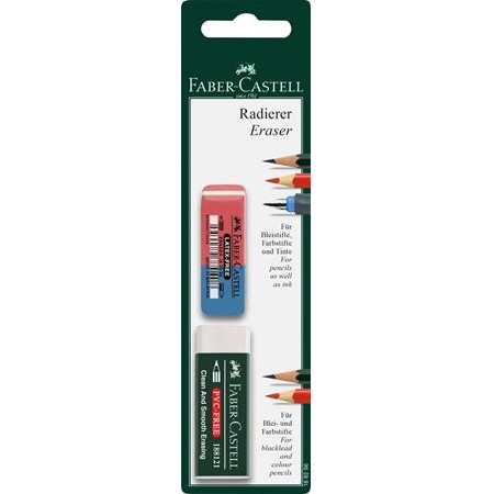 FABER-CASTELL Set Radierer 2St BK