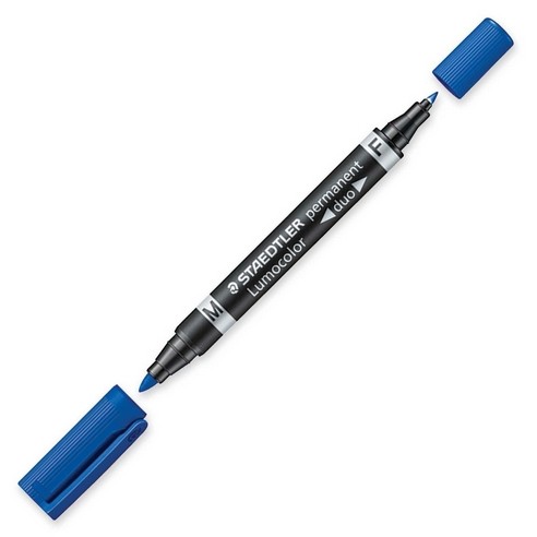 STAEDTLER Zweispitzmarker Lumocolor perm blau 10 Stück
