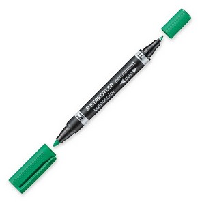 STAEDTLER Zweispitzmarker Lumocolor perm grün 10 Stück