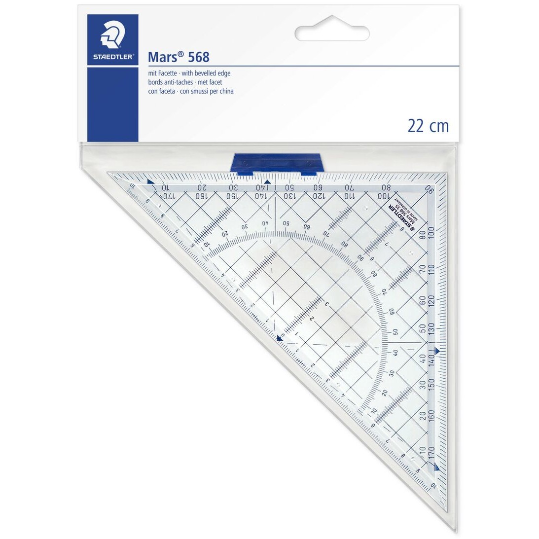 STAEDTLER Geodreieck 22cm Acryl m.Griff trans