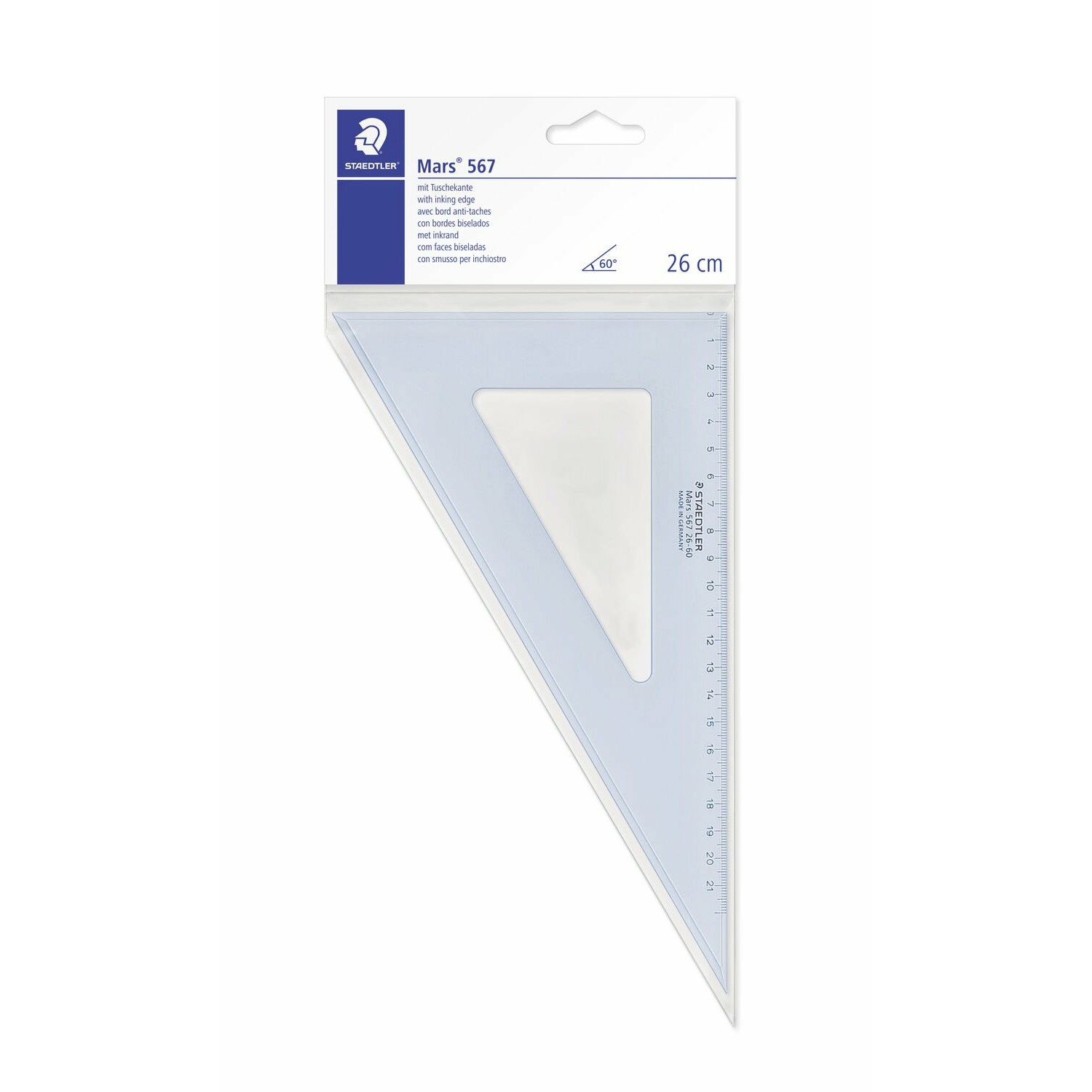 STAEDTLER Zeichendreieck 26cm 60/30 Gr. tr.bl