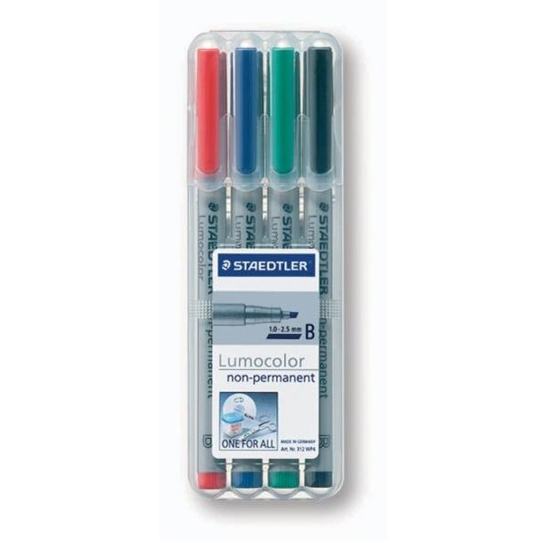 STAEDTLER Folienstift Lumocolor B nonperm 4St