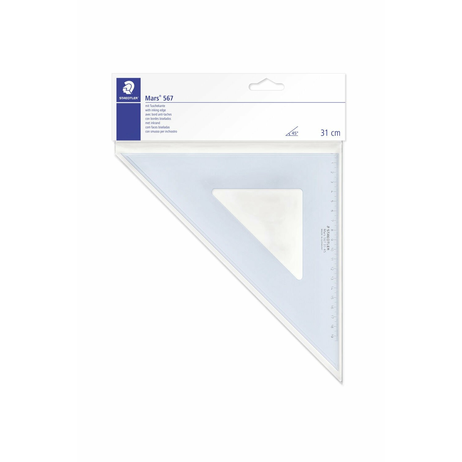 STAEDTLER Zeichendreieck 31cm 45/45 Gr. tr.bl