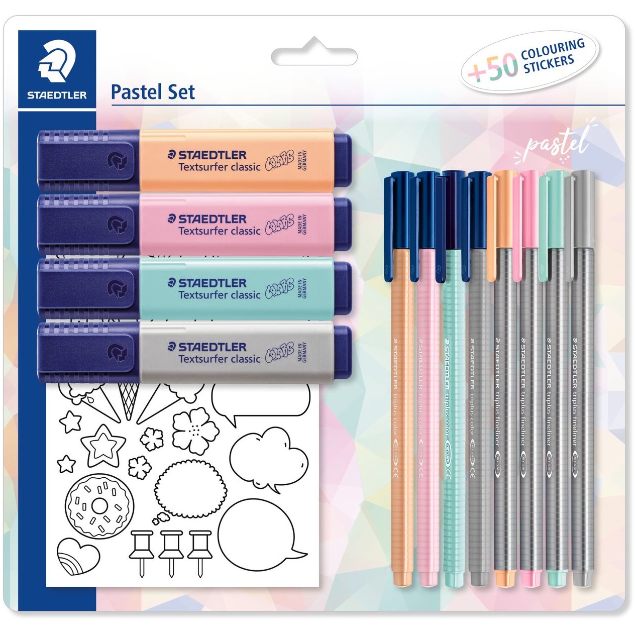 STAEDTLER Schreibset 12-teilig Pastell inkl. Sticker