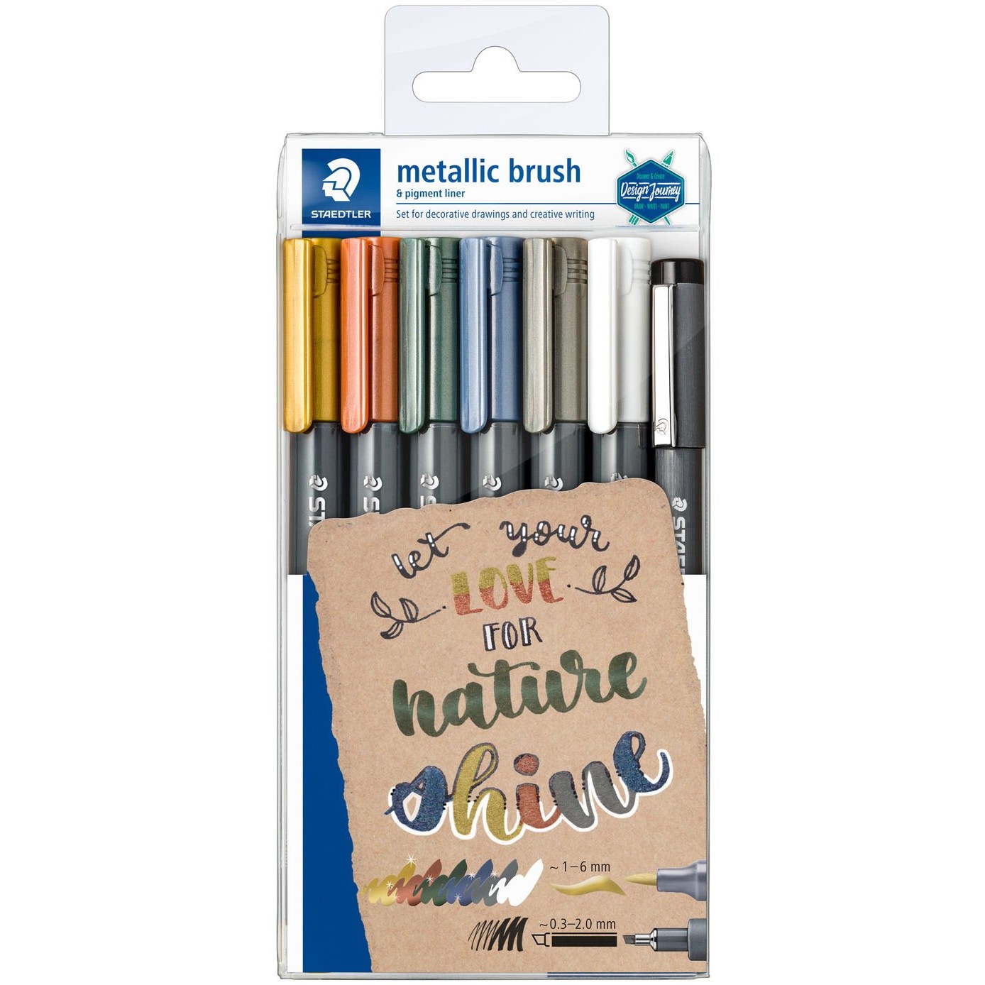 STAEDTLER Marker Metallic & white brush 6 St.& 1 pigm.