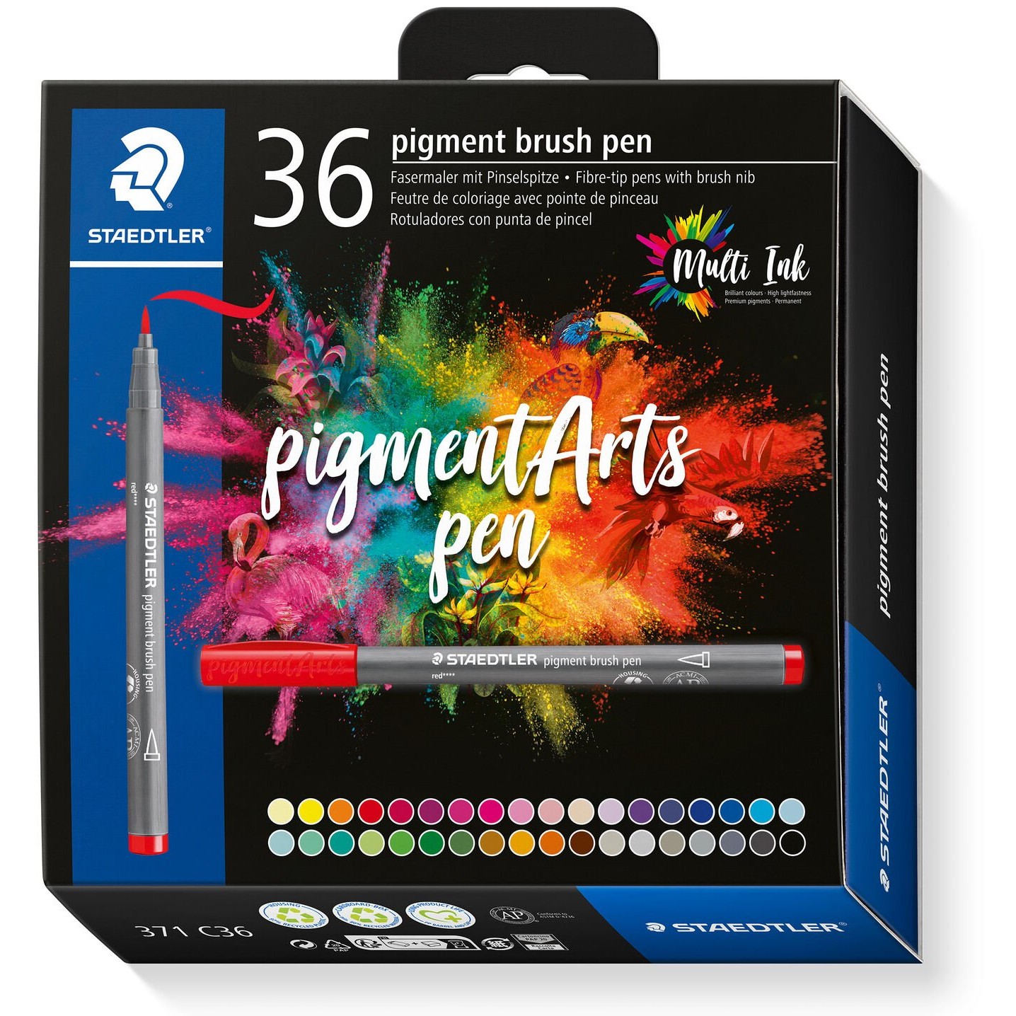 STAEDTLER MultiInk Pigment Arts brush pen 36er-Set sort. retail
