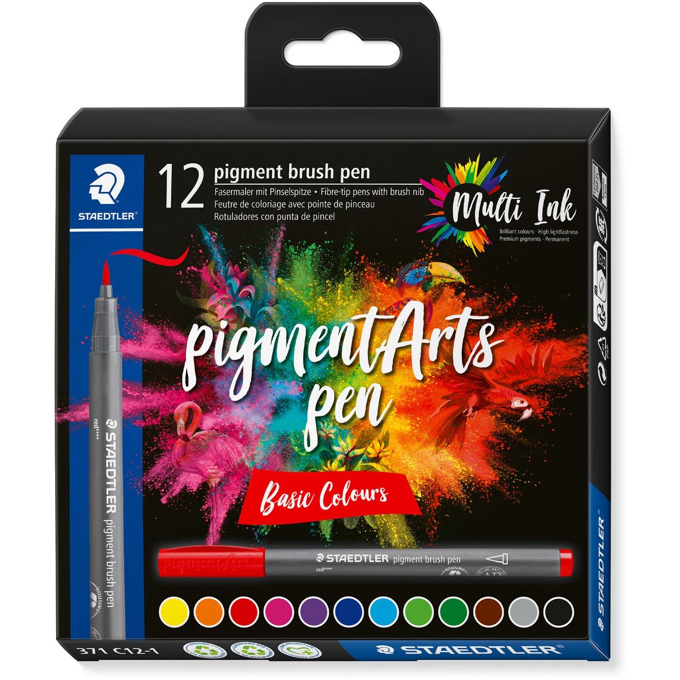 STAEDTLER MultiInk Pigment Arts brush pen 12er-Set sort. retail