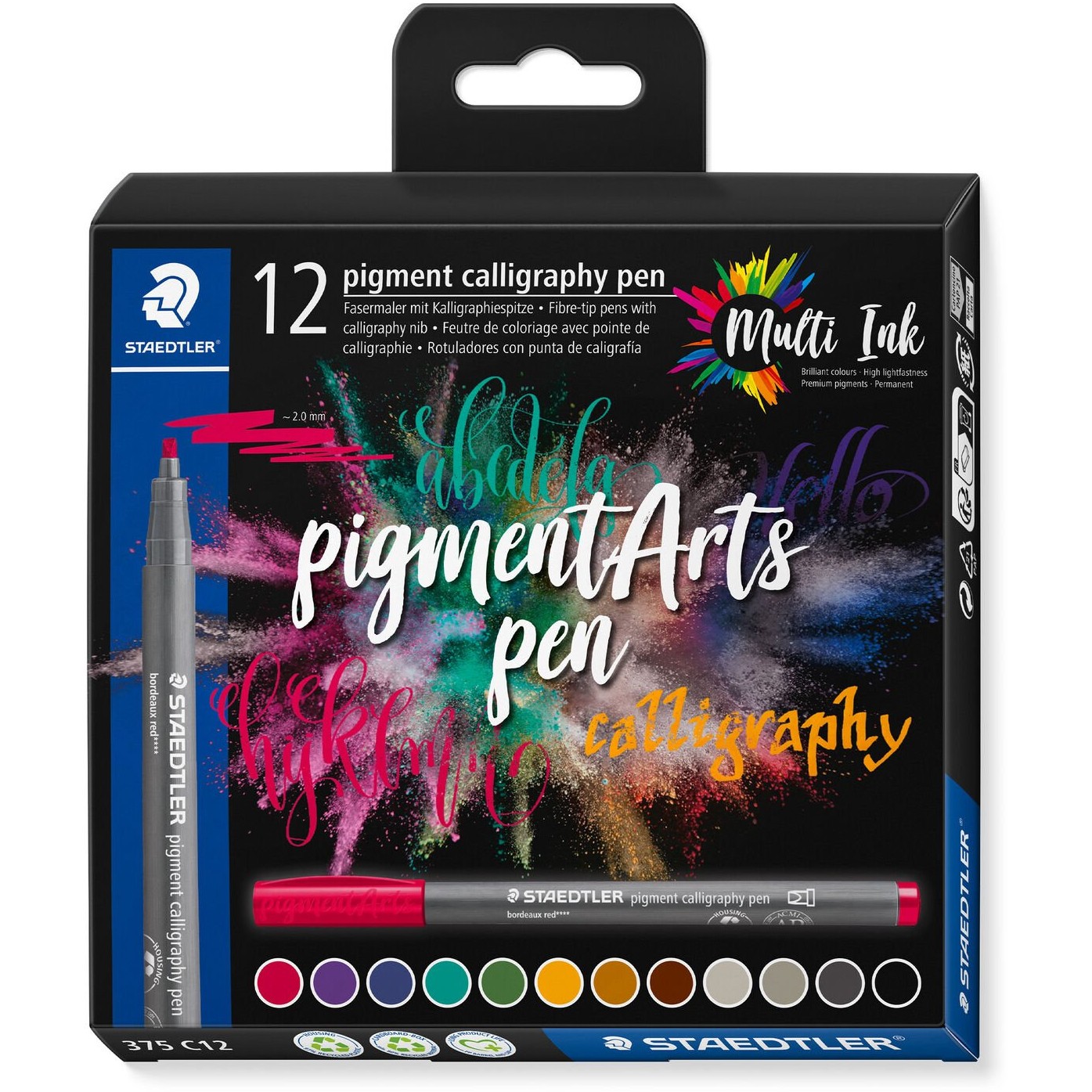 STAEDTLER MultiInk Pigment Arts calligraphy pen 12er-Set retail