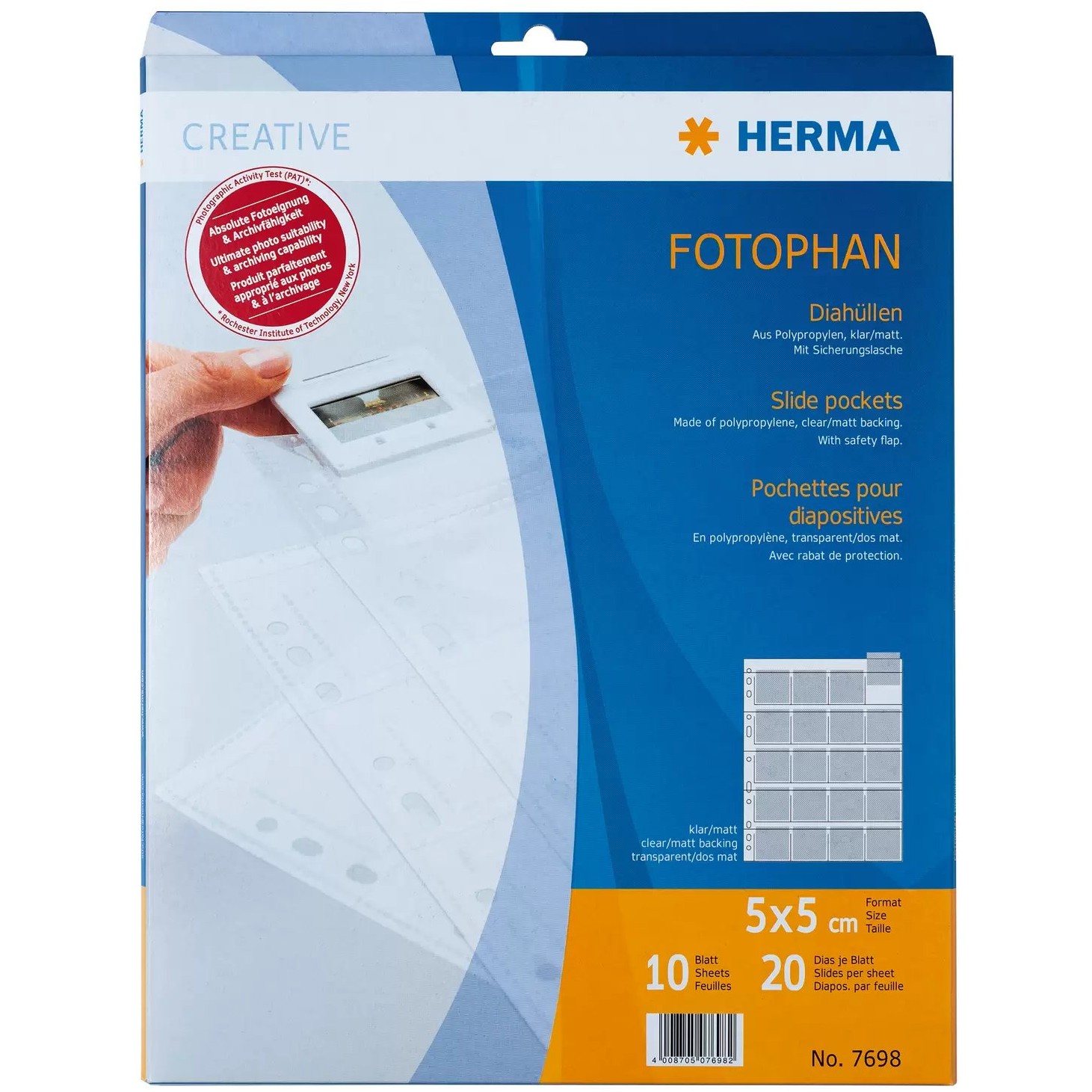 HERMA Diahüllen für Kleinbild-Dias 10 Hüllen klar/matt