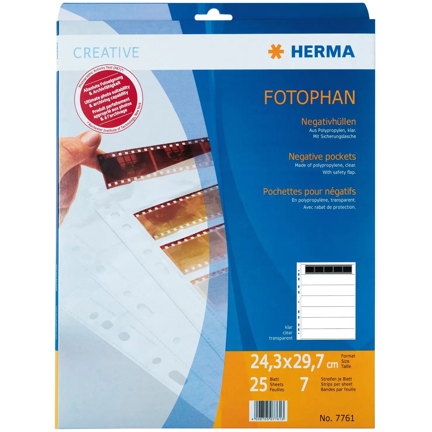 HERMA Negativhüllen transparent für 7 x 5 Streifen 25 St.