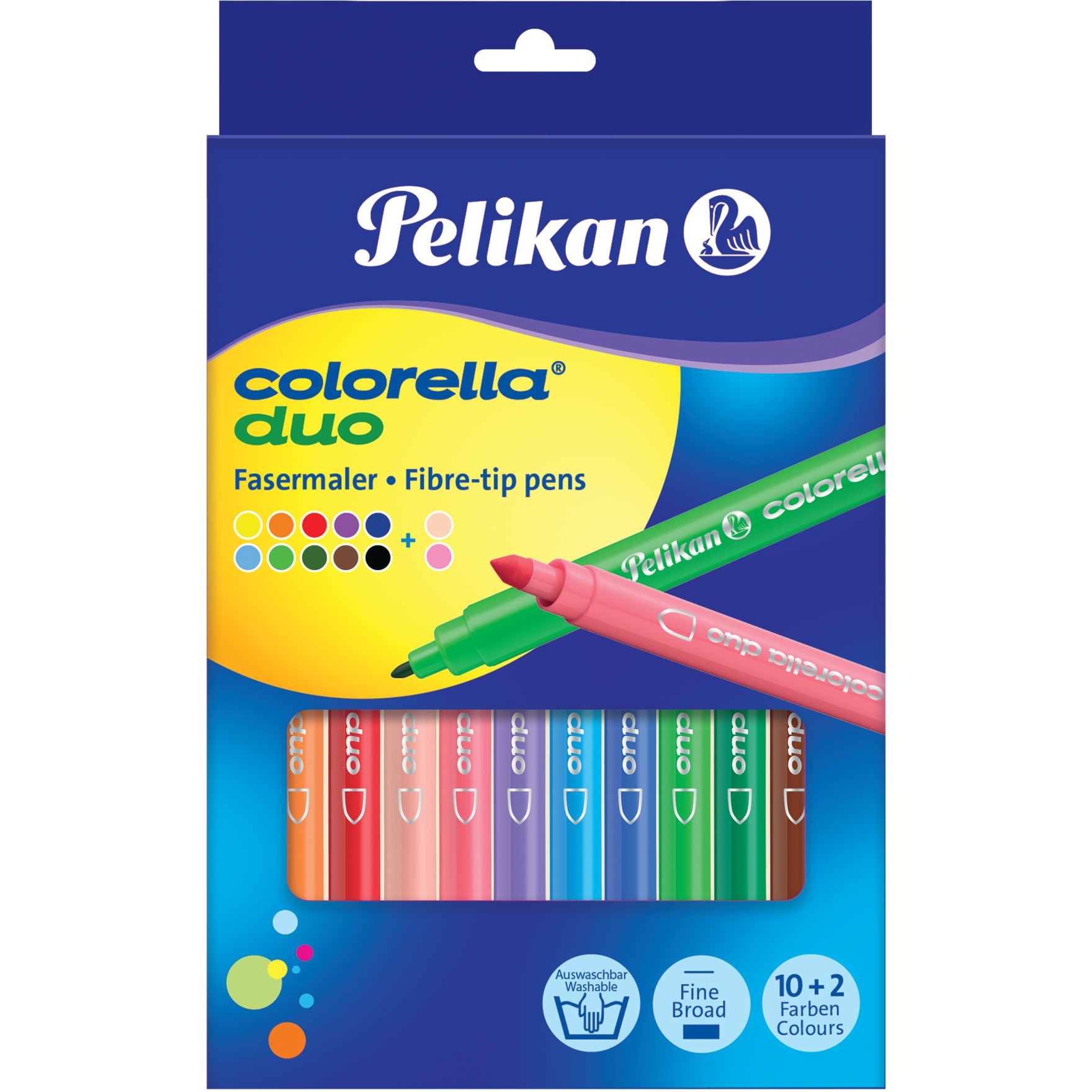 Pelikan Fasermaler Colorella Duo dick+dünn C407/12 10Stifte