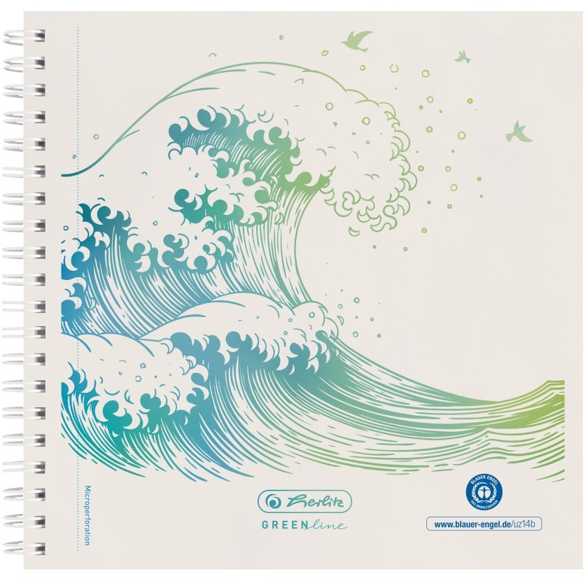 Herlitz Spiralblock 14.8x14.8 100Bl.punktiert GREENline Well
