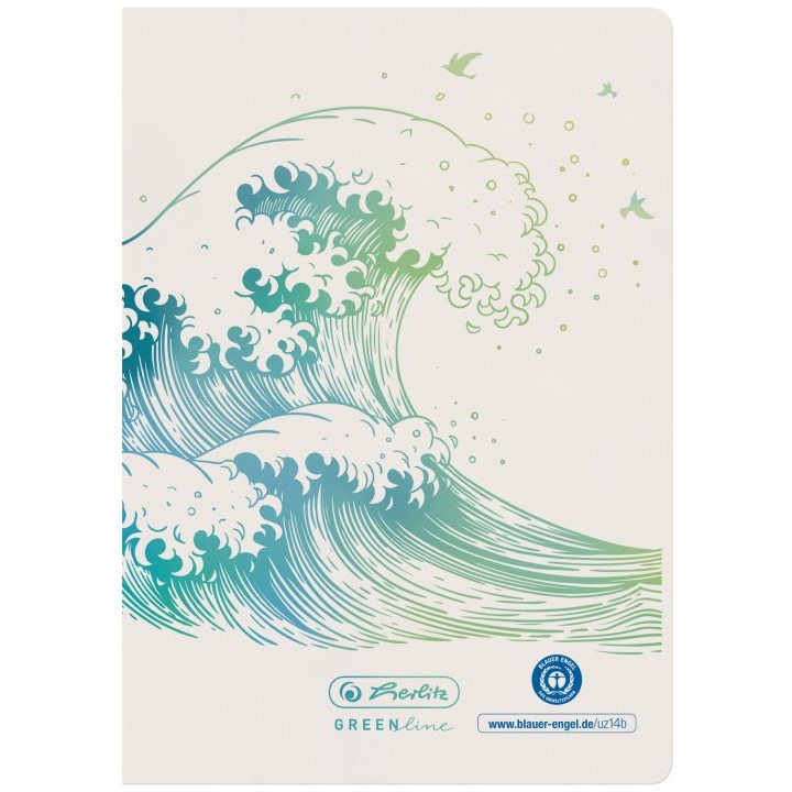 Herlitz Notizheft A6 GREENline 32 Bl. liniert Welle