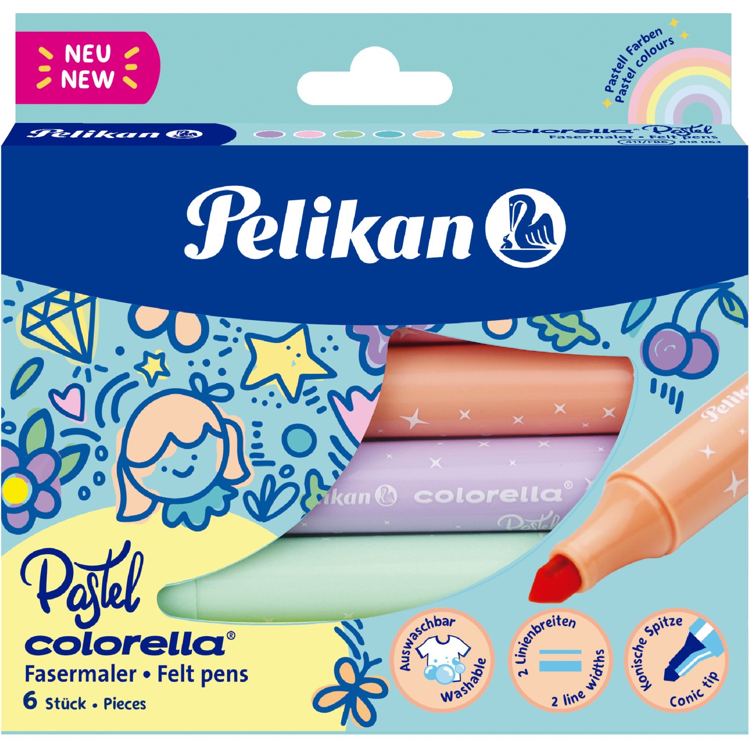 Pelikan Fasermaler Colorella Pastell 411/FS6 Faltschachtel