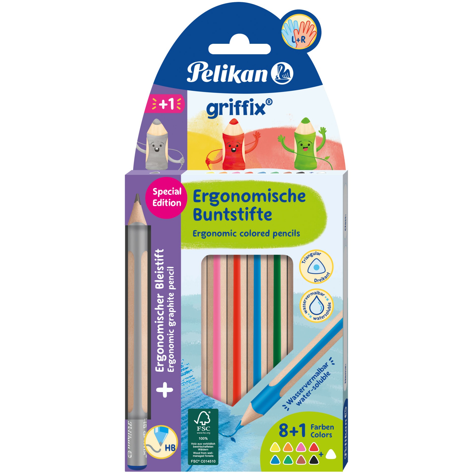 Pelikan griffix Bunts./Bleist. Mix 10 Stück in Faltschachtel