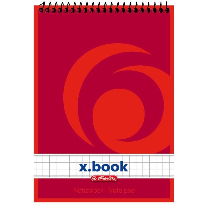 Herlitz Spiralnotizblock A6 50 Blatt kariert