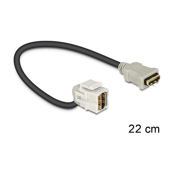 DELOCK Keystone Modul HDMI Buchse > HDMI Buchse 110 mit Kabel