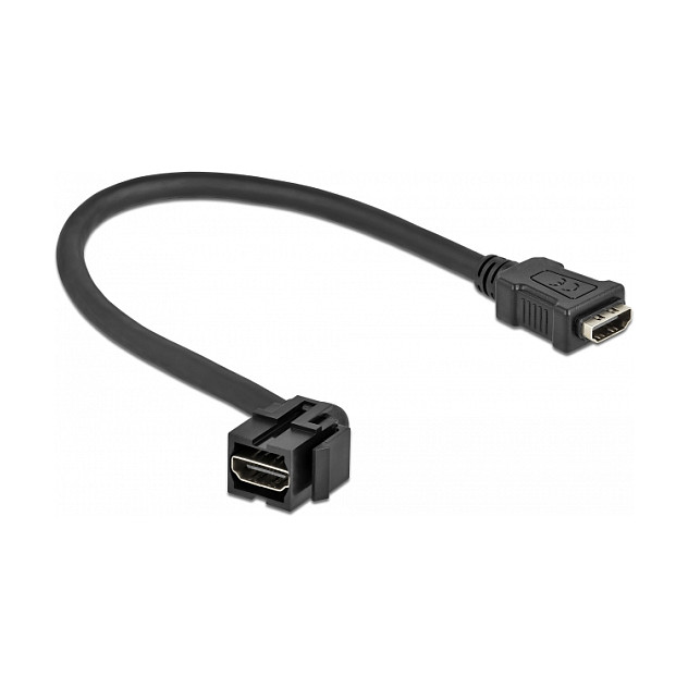 DELOCK Keystone Modul HDMI Buchse 110 > HDMI Buchse mit Kabel schwarz