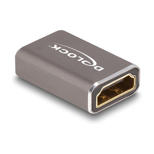 DELOCK HDMI Adapter Buchse zu Buchse 8K 60 Hz grau Metall