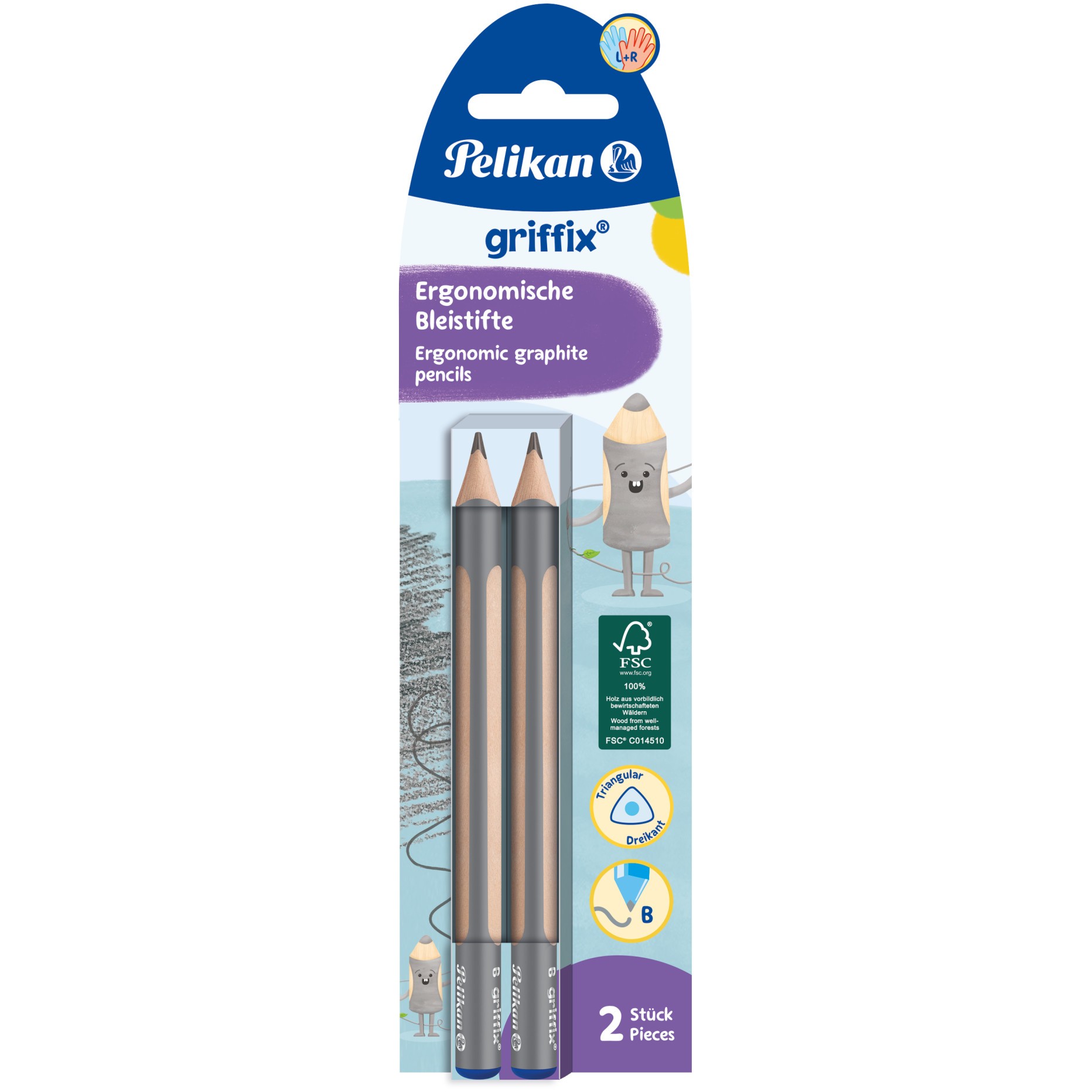 Pelikan Bleistifte griffix B/2/B 2 Stück Faltschachtel