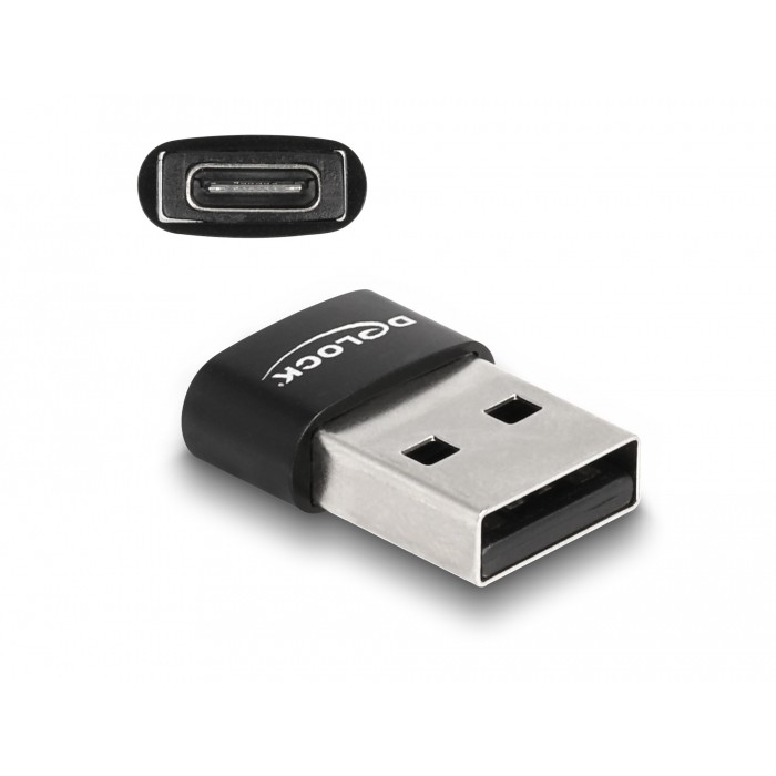 DELOCK USB 2.0 Adapter USB Typ-A St > USB Type-C Bu schwarz