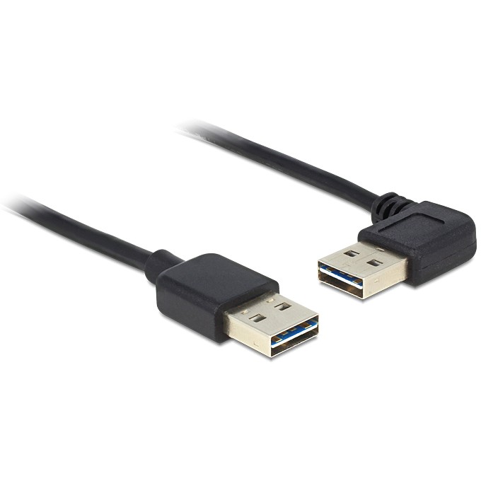 DELOCK Kabel EASY USB 2.0-A links/rechts gewinkelt Stecker > Stecker 1m