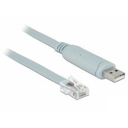 DELOCK Adapter USB2.0/A St > Seriell RS232 RJ45 St 1.0m grau