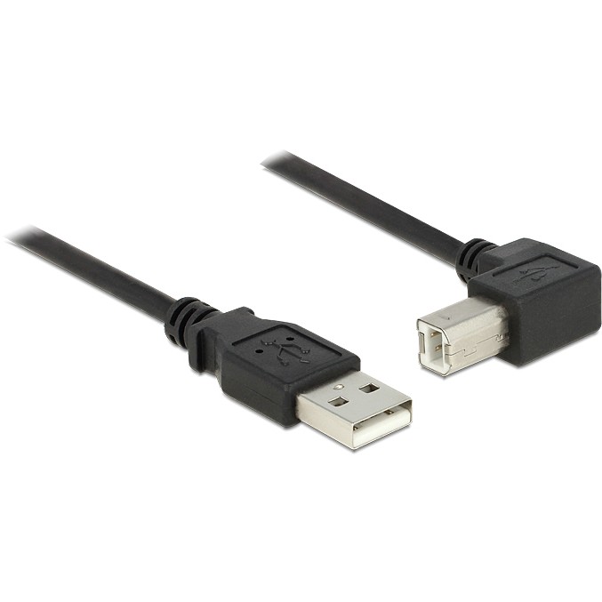 DELOCK USB Kabel A -> B 90° St/St 2.00m schwarz