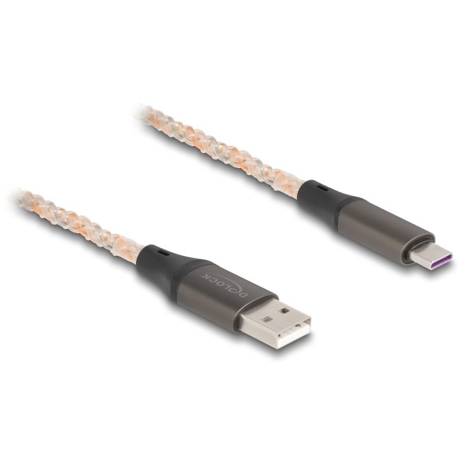 DELOCK USB 2.0 Kabel Typ-A zu USB Type-C mit RGB Beleuchtung