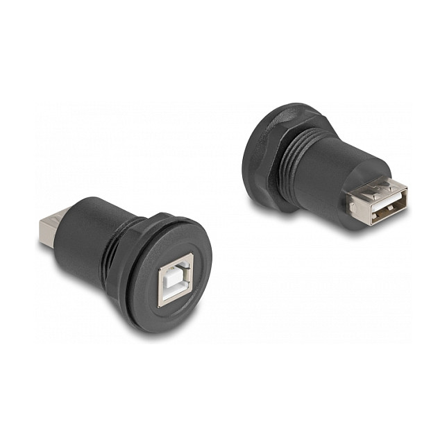 DELOCK USB 2.0 Typ-B zu USB 2.0 Typ-A Einbaubuchse schwarz